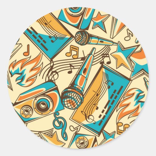 Sticker Rond Motif musical (Devant)