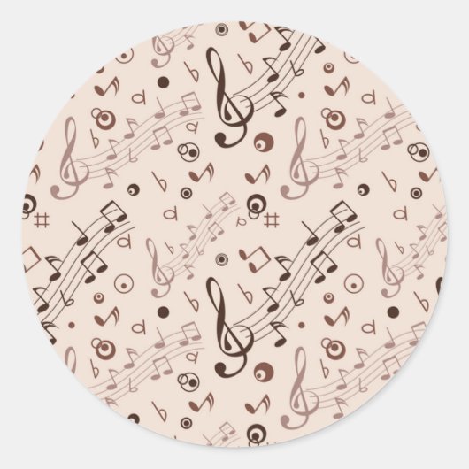 Sticker Rond Motif musical (Devant)