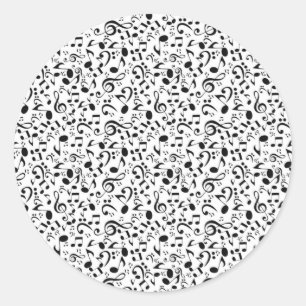 Sticker Rond Motif musical