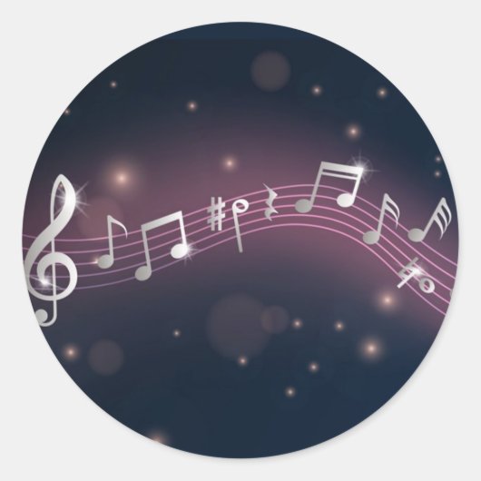 Sticker Rond Motif musical (Devant)