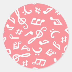 Sticker Rond Motif musical