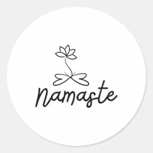 Sticker Rond Motif Namaste Lotus pour la spiritualité de la méd