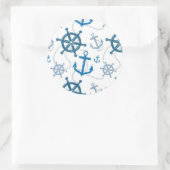 Sticker Rond Motif nautique (Sac)