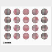 Sticker Rond Motif noir, blanc, diamant rouge (Feuille)