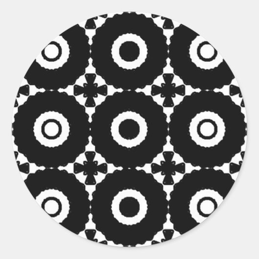 Sticker Rond Motif noir et blanc (Devant)
