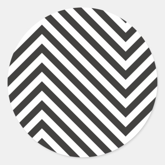 Sticker Rond Motif noir et blanc rétro (Devant)