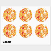 Sticker Rond Motif orange (Feuille)