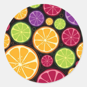 Sticker Rond Motif orange et arrière - plan