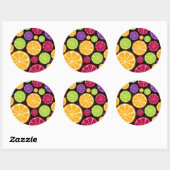 Sticker Rond Motif orange et arrière - plan (Feuille)