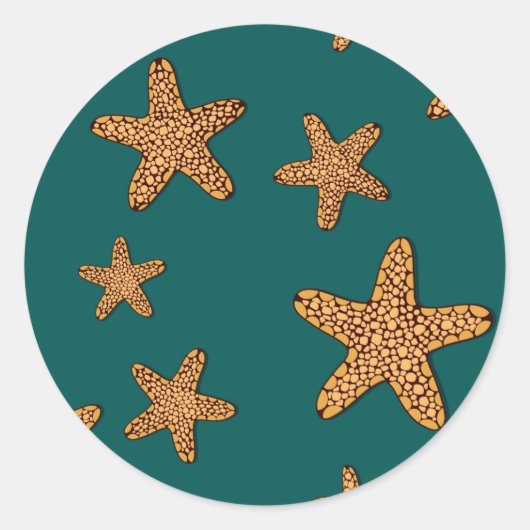 Sticker Rond Motif orange Starfish (Devant)