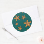 Sticker Rond Motif orange Starfish (Enveloppe)