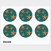 Sticker Rond Motif orange Starfish (Feuille)