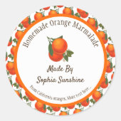 Sticker Rond Motif Oranges rétro personnalisées (Devant)