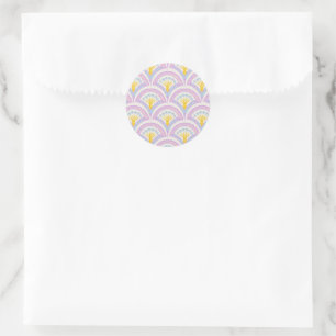 Sticker Rond Motif Pastel en Coquille