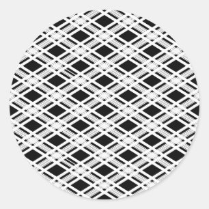 Sticker Rond Motif Plaid trié