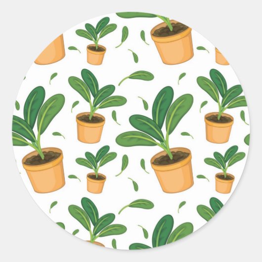 Sticker Rond motif plante (Devant)