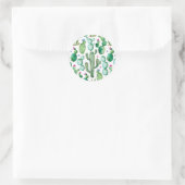 Sticker Rond Motif Plante Cactus aquarelle (Sac)