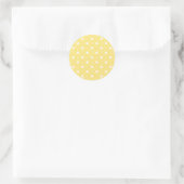 Sticker Rond Motif Pois jaune et blanc. (Sac)