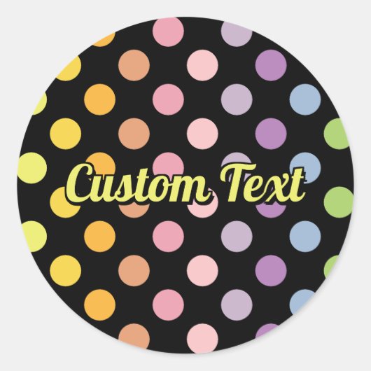 Sticker Rond Motif Pois Rainbow (Devant)
