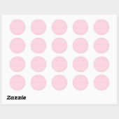 Sticker Rond Motif Pois rose et blanc. (Feuille)