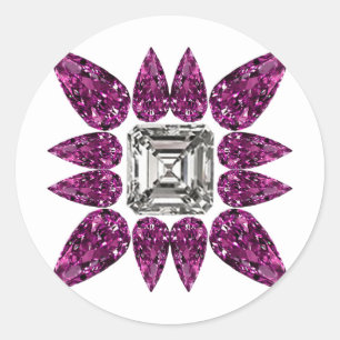 Sticker Rond Motif pourpre