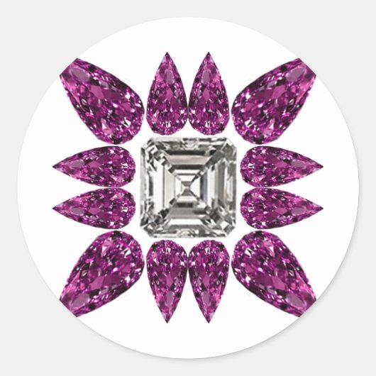 Sticker Rond Motif pourpre (Devant)