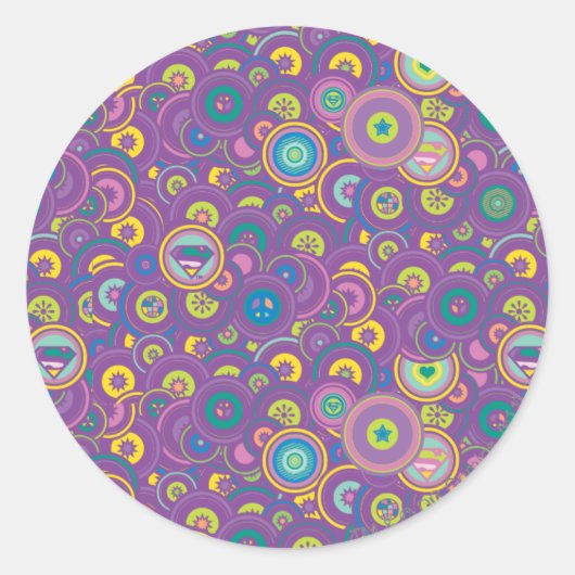 Sticker Rond Motif pourpre de cercle de Supergirl (Devant)