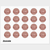 Sticker rond Motif Purim Rose Gold Luxury. (Feuille)