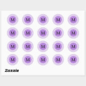 Sticker Rond Motif Quatrefoil Monogram Lavender (Feuille)