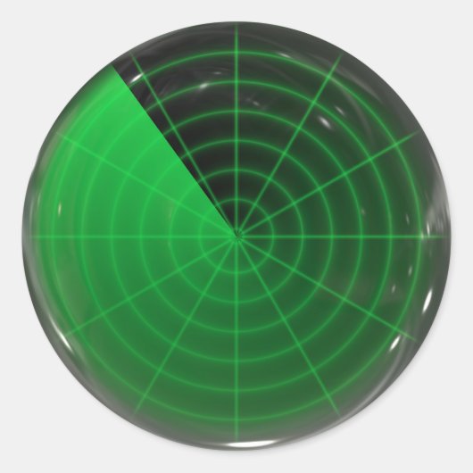 Sticker Rond motif radar vert (Devant)