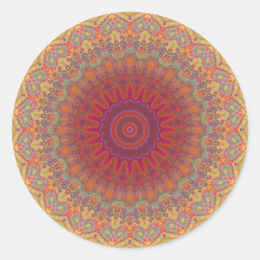 Sticker Rond Motif radial psychédélique : (Devant)
