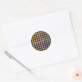Sticker Rond Motif Rainbow Houndstooth (Enveloppe)