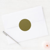 Sticker Rond Motif rayé en chocolat brun et vert olive (Enveloppe)