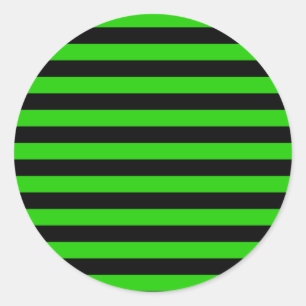 Sticker Rond Motif rayé vert et noir gras
