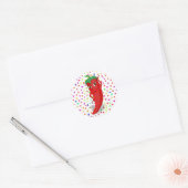 Sticker Rond Motif Red Hot Pepper Diva Confetti (Enveloppe)