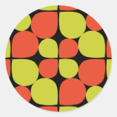 Sticker Rond Motif rétro Abstrait floral (Devant)