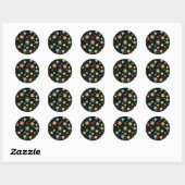 Sticker Rond Motif Rétro Atomique en Explosion Milieu du Siècle (Feuille)