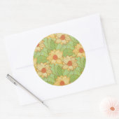 Sticker Rond Motif Retro Magnolia (Enveloppe)