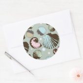 Sticker Rond Motif Retro Seashell (Enveloppe)