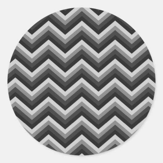 Sticker Rond Motif Retro Zig Zag Chevron (Devant)