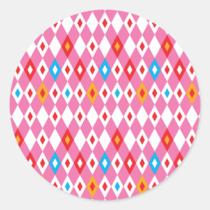 Sticker Rond Motif Rhombus
