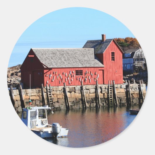 Sticker Rond Motif Rockport Numéro 1 (Devant)