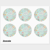 Sticker Rond Motif romantique moderne (Feuille)