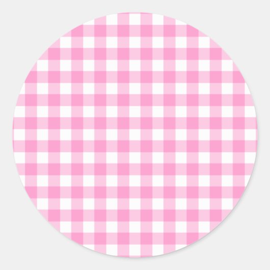 Sticker Rond Motif rose En vichy (Devant)
