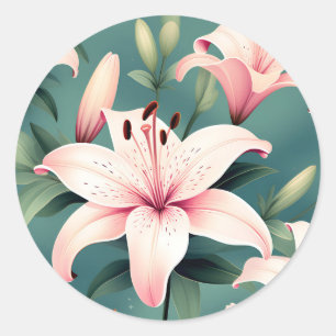 Sticker Rond Motif rose Lily sans couture