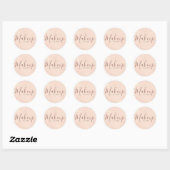 Sticker Rond motif rose or et rose pâle (Feuille)