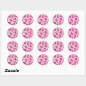 Sticker Rond Motif rose Paisley (Feuille)