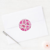 Sticker Rond Motif rose Paisley (Enveloppe)