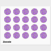 Sticker Rond motif rose pastel (Feuille)
