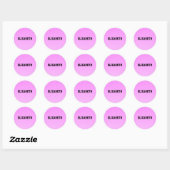 Sticker Rond Motif rose points blancs (Feuille)